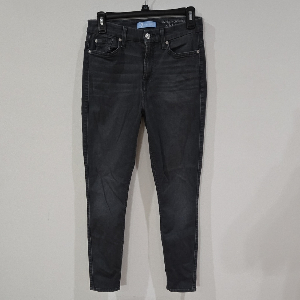 7 For All Mankind Sz 27 Charcoal B(air) High Wist Ankle Skinny Jeans